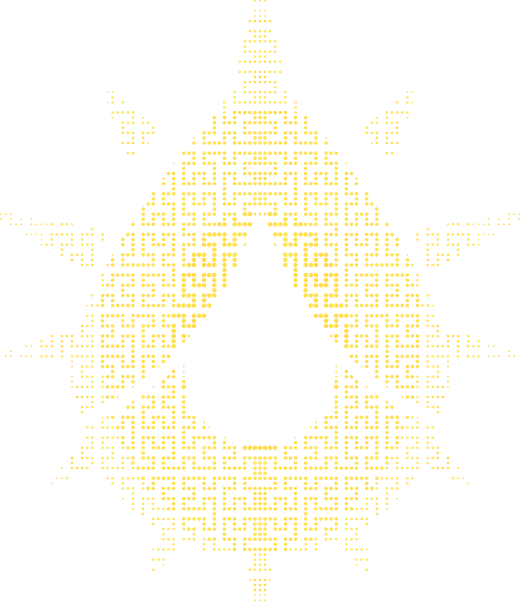 Hilbert drip in bright gold ink
