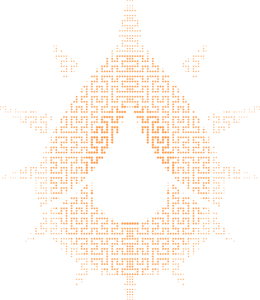 Hilbert drip in orange ink