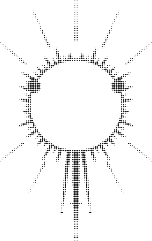 Candle wax seal: a candle in a circular seal with rays, the SUN Extractions ring around it