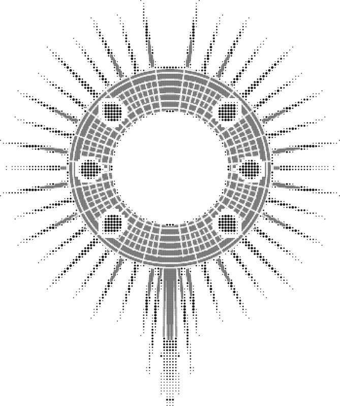 Multiscale weave seal: a sun of woven rays